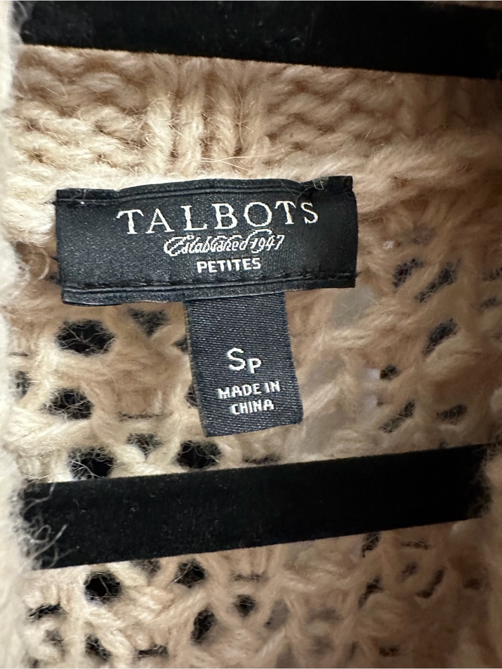 Talbots Chunky Knit Shawl Collar Cardigan - Cream - Picture 3 of 3